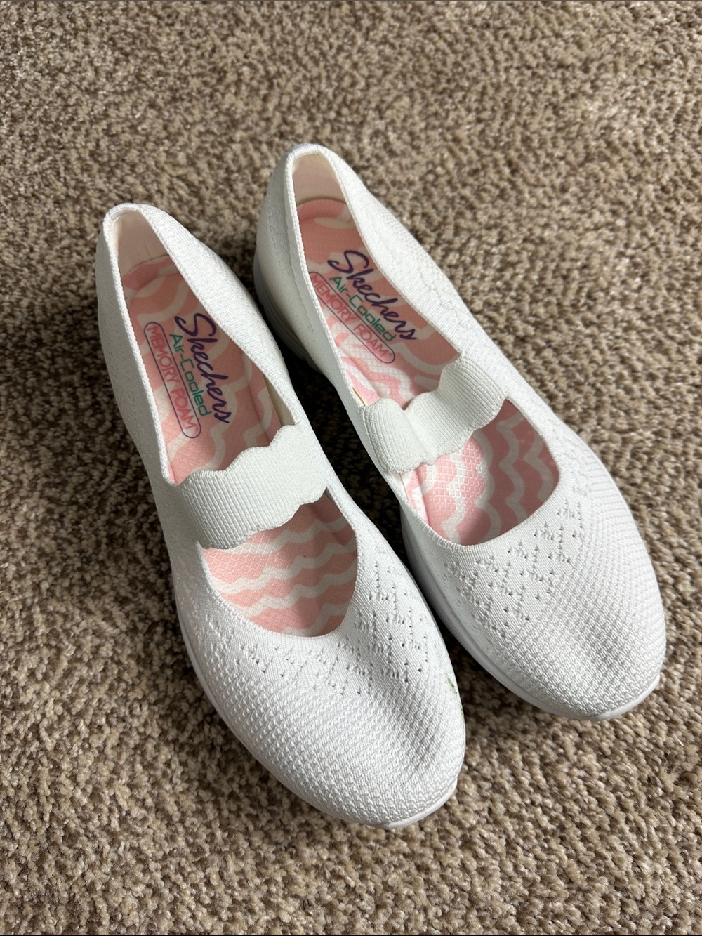 Skechers Air-Cooled memory foam Knit Slip-On Mary Jane Flats